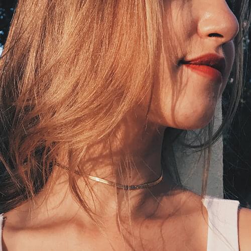 KINFOLK Gold Metal Clavicle Chain Necklace 2019 Fashion Women Necklace Jewelry Statement Simple Neck Chain Choker Collares