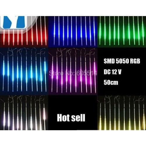 [Seven neon]Free shipping RGB/colorful AC110-220V 3meters 10pcs/set 40W 50cm long 48leds/pcs 5050led smd led meteor tube light
