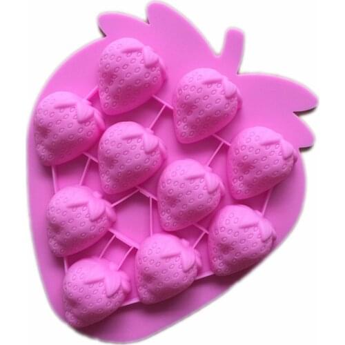 Silicone Chocolate Molds Candy Molds Ice Cube Tray Shape Strawberry for DIY Chocolate Jelly Candy Pudding Cookie Baking Tools