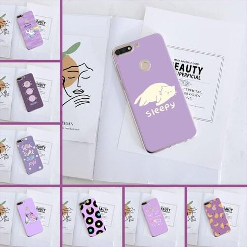 Purple Cat Unicorn Phone Case For Huawei Honor 7 8 9 10 Lite Cases For Honor 7 7S 7X 7A 7C Pro 10 9 8 8X MAX Silicone Back Cover