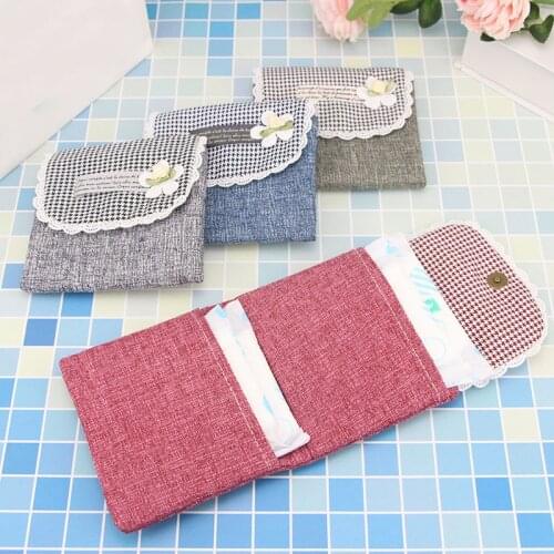 Diaper Sanitary Napkin Storage Bag Fordable Pad Makeup Bag Coin Purse Jewelry Organizer Credit Card Pouch Case Tampon Packaging