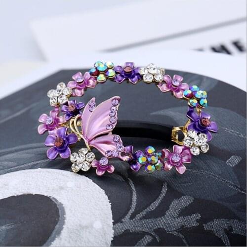 Retro Painted Hollow Flower hairpin rhinestone girls hair clips barrette accessories for women hairgrip headdress hairclip tiara