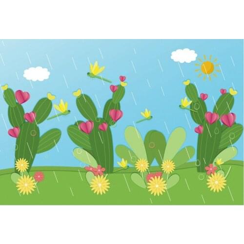 Green Cactus Natural Plant Backdrop Party Room Decor Photo Booth Studio Prop
