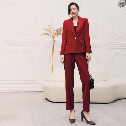 High-quality temperament female office single button blazer pencil pants fashion long-sleeved jacket Casual elegant trousers