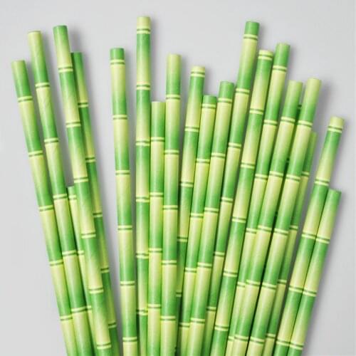 10000pcs/lot Bamboo Pattern Paper Drinking Straw Decoration Wedding Party Supplies Creative Drinking Straw wholesale