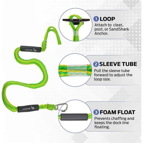 2pcs Bungee Dock Lines Stretchable Bungee Cords Line for Jet Ski Kayak Boat Mooring Rope Kayak Accessories T4MF