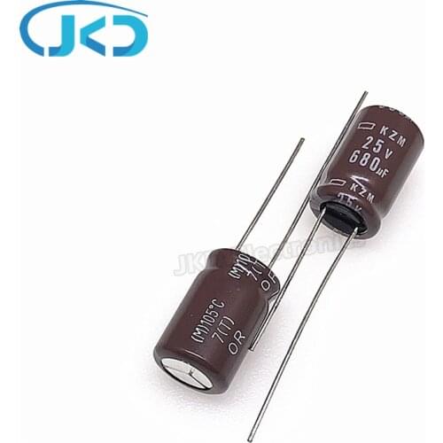 20pcs 680uF 25V NIPPON NCC KZM Series 10x16mm Ultra Low impedance 25V680uF Aluminum Electrolytic Capacitor