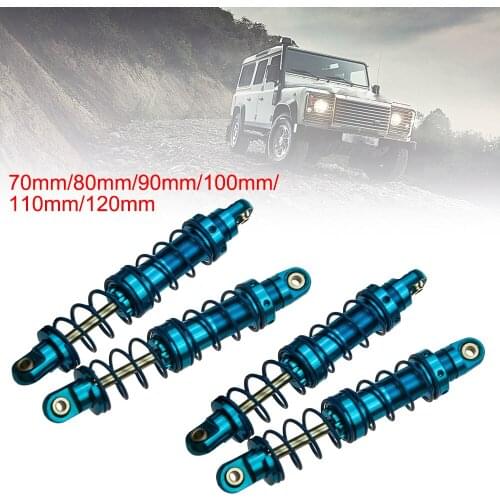 RCTOYFUN 4pcs 70mm 80mm 90mm 100mm 110mm 120mm Blue Metal Shock Absorber Damper For 1/10 RC Crawler SCX10 TRX4 D90 90046 90047