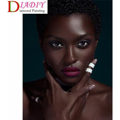 Black White African Woman 5D Diamond Painting Full Cross Stitch Mosaic Abstract Nude Girl Diamond Embroidery Home Room Decor Art