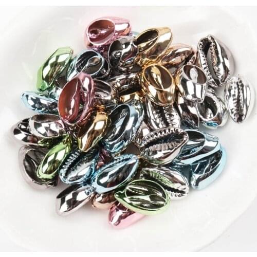 Plating Colored seashell Spiral Cut Shell For Scrapbook Craft DIY Handmade Seashells Glass Bottle Nautical Home Decoration 5pcs