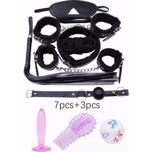 DOMI Hot sale 10pcs/Set PU Leather Adult Game Erotic bdsm Toy Women Fetish Bondage Sex toys