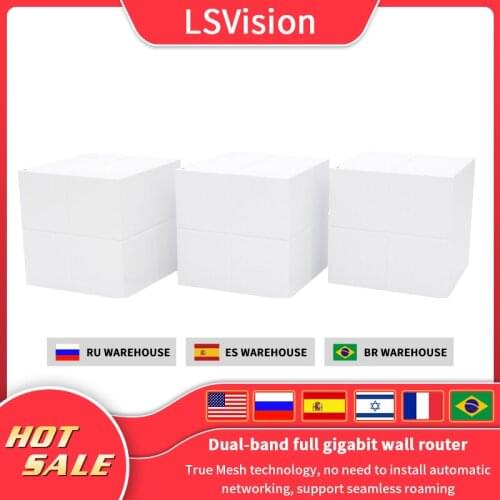 LSVision AC1200M DualBand Mesh Router whole home cover Gigabit router with 2.4G/5G APP control home router Wireless repeater