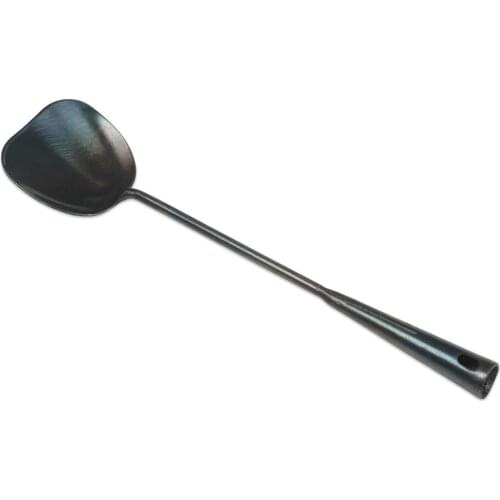 ZhenSanHuan Chinese Traditional Hand Hammered Iron Spatula/Turner Long Handle