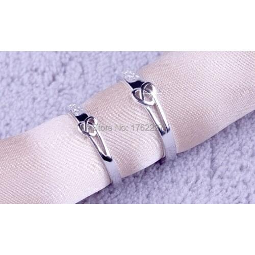 Korean version of the S925 silver-nickel alloy couple to tie the knot engagement rings jewelry (one pair) free shipping