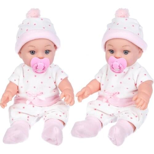 12 Inch Blank Baby Fashion Dress Up Lifelike Doll Play House Soft Vinyl Toy Newborn Reborn Doll With Pacifier Children Birthday