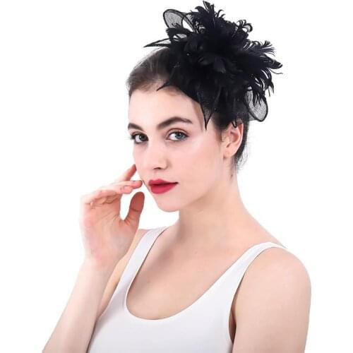 Flax Mesh Banquet High Quality Feather Bridal Small Hats European And American Style Fashion Vintage Ol Feather Headdress