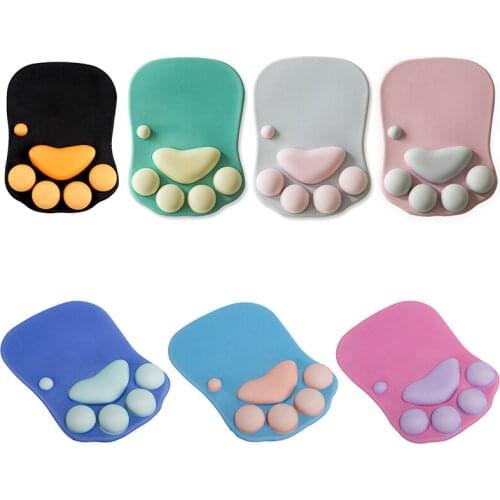 3D Cute Mouse Pad Computer Anime Soft Cat Paw Mouse Pads Wrist Rest Support Comfort Silicon Memory Foam Gaming Mousepad Mat