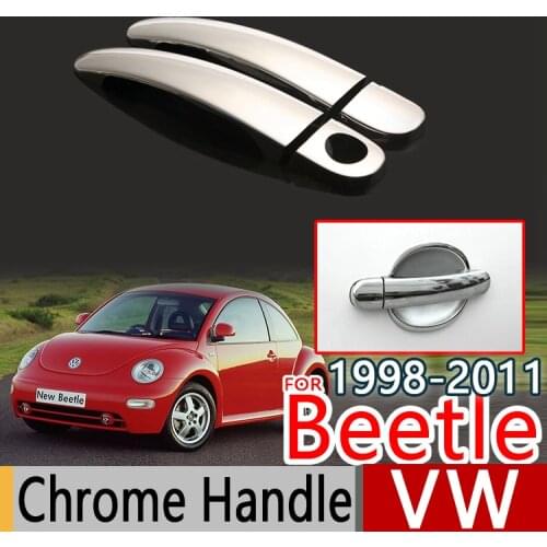 For VW Beetle 1998-2011 Chrome Door Handle Covers Trim Set of 2Pcs Volkswagen New Beetle Car Accessories Car Styling 2006 2008