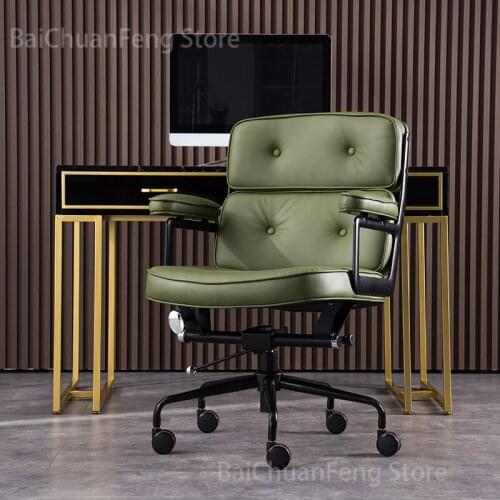 Office Chairs Bedroom Furniture Leather Simple Boss Chair Business Negotiation Computer Chair Comfortable Lift Swivel Armchair