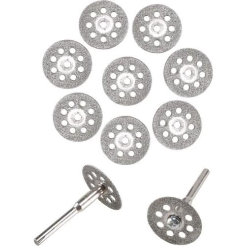 10PCS 20mm Diamond Coated Saw Blade Grinding Rotary Cutting Cut Off Blade Wheels Disc Kits For Cutting Glass Stone Wood Plastic