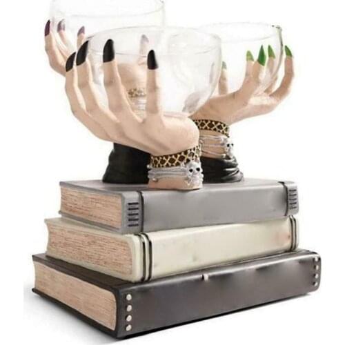 Halloween Witch Hands Snack Bowl Stand Modern Resin Crafts Desktop Ornament Halloween Decoration Home Party Decor Best Gift