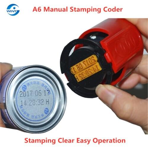 A6 portable coding Machine,small letterpress machine,handheld ink date printer,manual date stamp stamping date machine