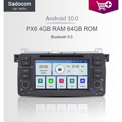 PX6 DSP 1 din Android 10.0 6 Core 4GB + 64GB Car DVD Player RDS autoradio car radio Map Bluetooth For BMW 3 E46 M3 Rover 75 MG