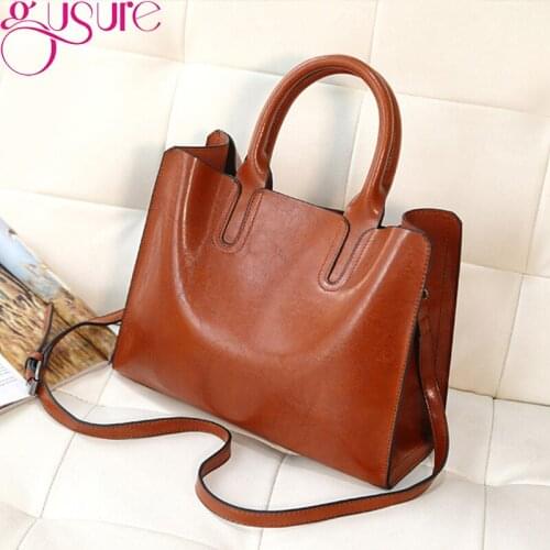 Gusure Retro PU Leather Handbag Purse Women High Quality Crossbody Bags Female Famous Brand Shoulder Messenger Bag Bolsos