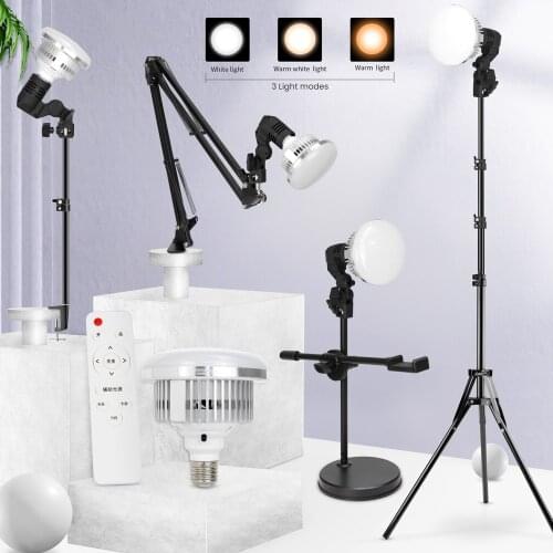 Photography Lighting LED Video Selfie Light 155W 220-240V E27 Lamp Bulb With Tripod Stand For Youtube Photo Studio Makeup Live