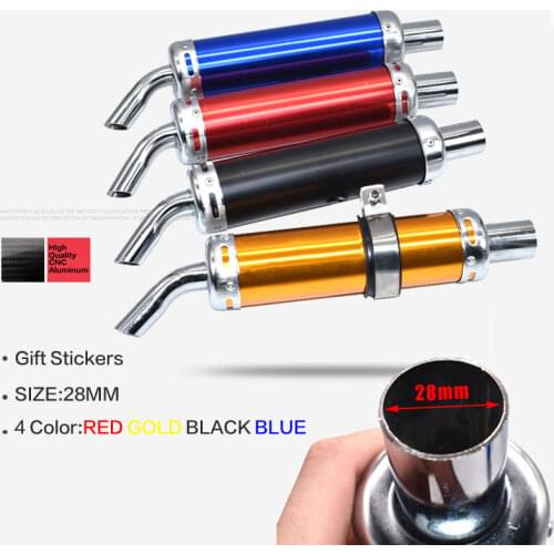 28mm universal Aluminum alloy off-road motorcycle 125cc 140cc exhaust pipe stickers exhaust system atv motorcycle for atv