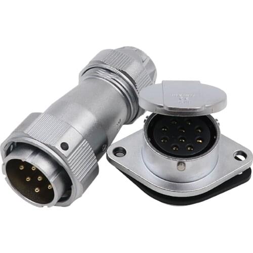 WY32 TE+ZG 4 6 8 10 11 12 13 19 Pin Waterpoof Connector 50 Amp for LED Lamp/Lighting/Solar/Screen/Electronics/Strip/Medical/Car