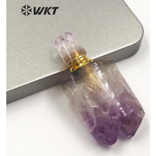 WT-P1500 WKT Natural Stone Pendant Irregular Stone Perfume Bottle Pendant Women Fashion Perfume Bottle Pendant Jewelry Finding