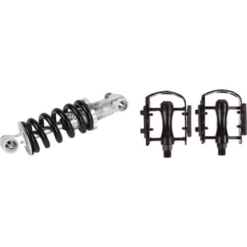 1X Mountain Folding Bike Rear Suspension Shock Spring Absorber & 1Pair Bike Bicycle Pedals MTB Bike Part Pedal