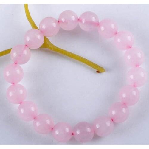 10MM Rose Crystal Round Bead Bracelet Bangle Stretch Jewelry 8 Inch G265