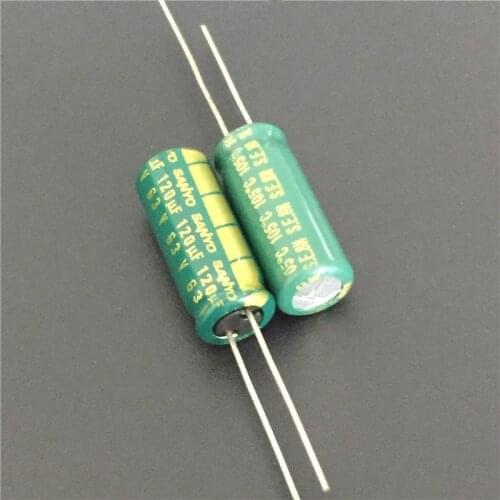 10pcs 120uF 63V Sanyo AX series 8x20mm 63V120uF Low Impedance Long Life Electrolytic Capacitor