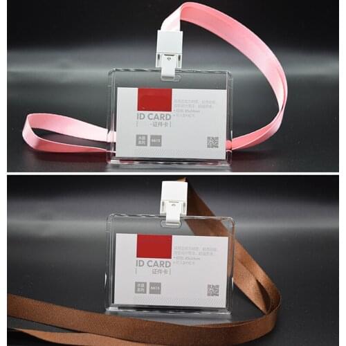 High Quality 10pcs/lot Transparent Acrylic Business ID Badge Card Holder Office School Exhibition Employee Work Essential