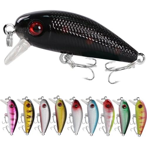 10pcs Mixed Colors Fishing Hard Baits Mini Minnows 4.5cm/3g Artificial Floating Lures Wobbler Trout Crankbait for Bass/Pike