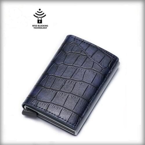 30pcs/lot ID Credit Card Holder Rfid Blocking Wallet Leather Cardholder Security Aluminum Metal Purse creditcard holder Case