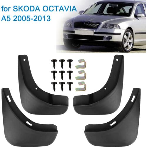 4 PCS Front Rear Fender Splash Guards for SKODA OCTAVIA A5 2005-2013 Car Mud Flaps Mudguards Car Accessories