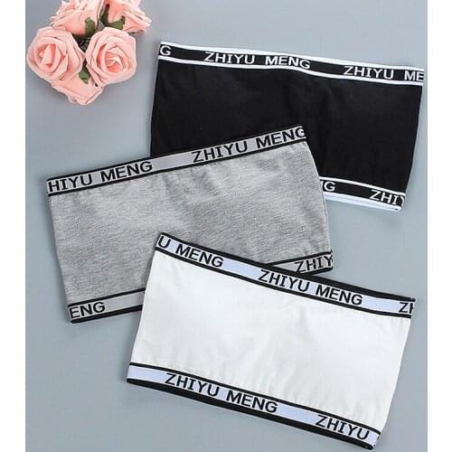 Kids Tube Top for Teenager Girls Padded Training Bras Strapless Underwear Lingerie Wireless Tanks Camisoles Puberty Clothing