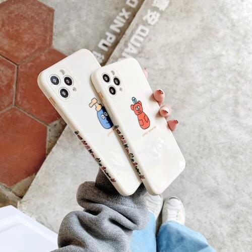 Cartoon Monster Phone Case For apple iPhone 7 8 Plus X XS XR MAX 11 Pro Max 12 MiNi Pormax SE Right Angle Funda cover