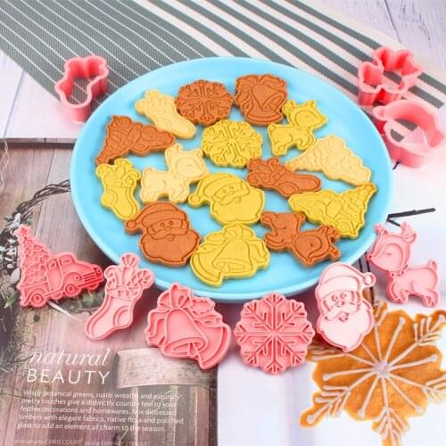 6Pcs Christmas Tree Snowman Santa Claus Cookies Mold Xmas Decorations for Home Kids Gift New Year Decoration Navidad 2021 Noel