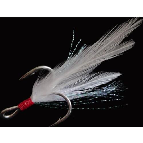 HEXAKILL 10Pcs/lot Treble Hooks With Feather Fish Fishing Tackle High Carbon Steel Hooks Hot Sale Good quality