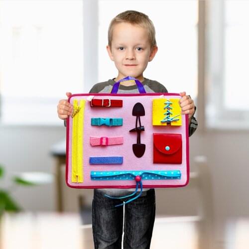 Montessori Toys Chidrens Dressing Board Early Educational Teaching Busy Boards For Toddlers Learning Board Intellectual Toys