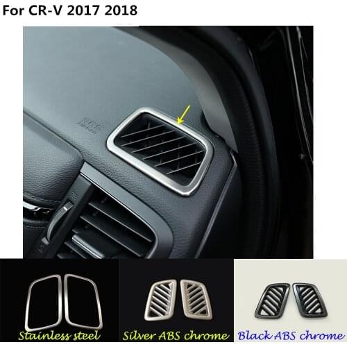 Car styling cover garnish detector trim front Air condition Outlet Vent moulding 2pcs For Honda CRV CR-V 2017 2018