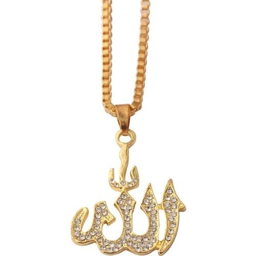 RONGQING 12pcs/lot Fashion Islam Religion Middle Eastern Muslim pendant necklace for Gold/Silver color Arab jewelry