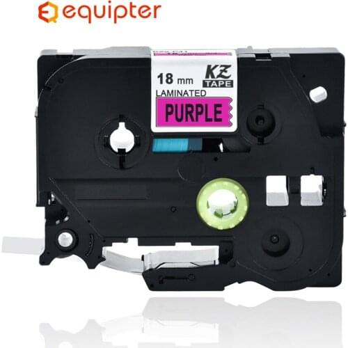 18mm TZP41 label tape Black on purple Compatible for Brother P touch printer TZeP41 Tze-P41 Tze P41 TzeP41 for P-Touch