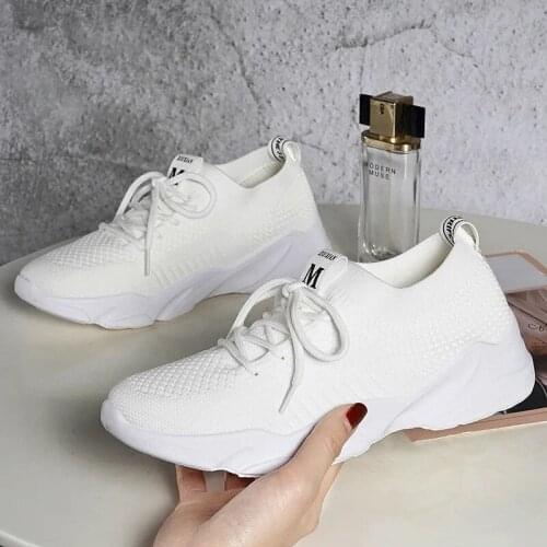 Flying woven sports shoes womens new style single shoes breathable running net shoes womens casual shoes womens shoes summer