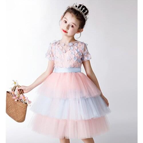 Summer Children flower girl dresses princess Elegant Party Baby Girls Birthday Dress 2021 Kid Outfit 8 to 13 years old Ball Gown