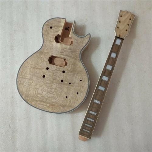 Best DIY 1 set unfinished electric guitar kit mahogany body and guitar neck